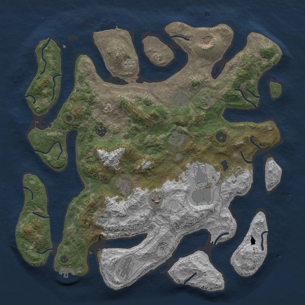 Rust Map: Procedural Map, Size: 4250, Seed: 824508, 20 Monuments