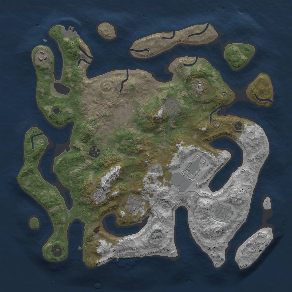 Rust Map: Procedural Map, Size: 3900, Seed: 1840151225, 20 Monuments