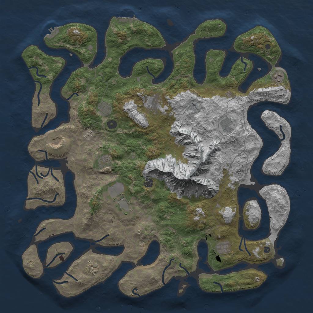 Rust Map: Procedural Map, Size: 5000, Seed: 20082021, 22 Monuments