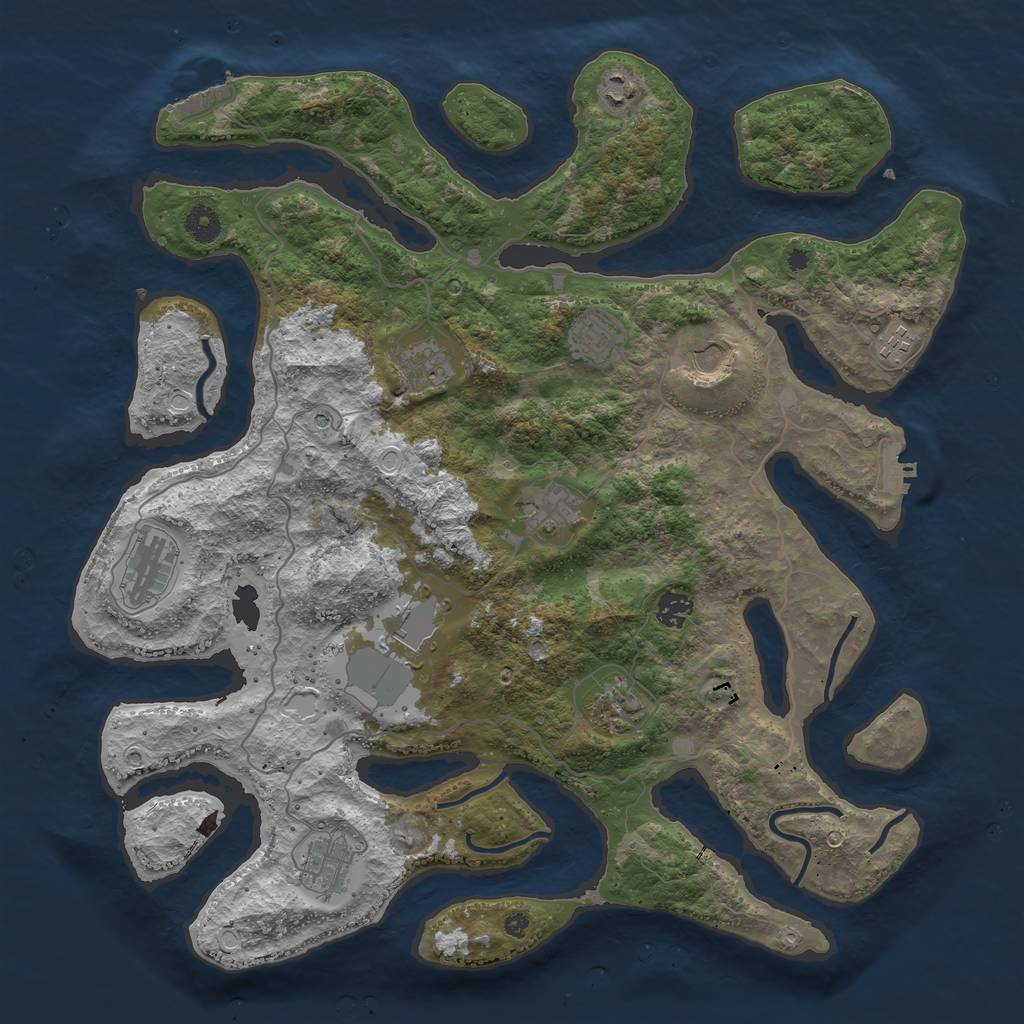 Rust Map: Procedural Map, Size: 4250, Seed: 198543, 22 Monuments