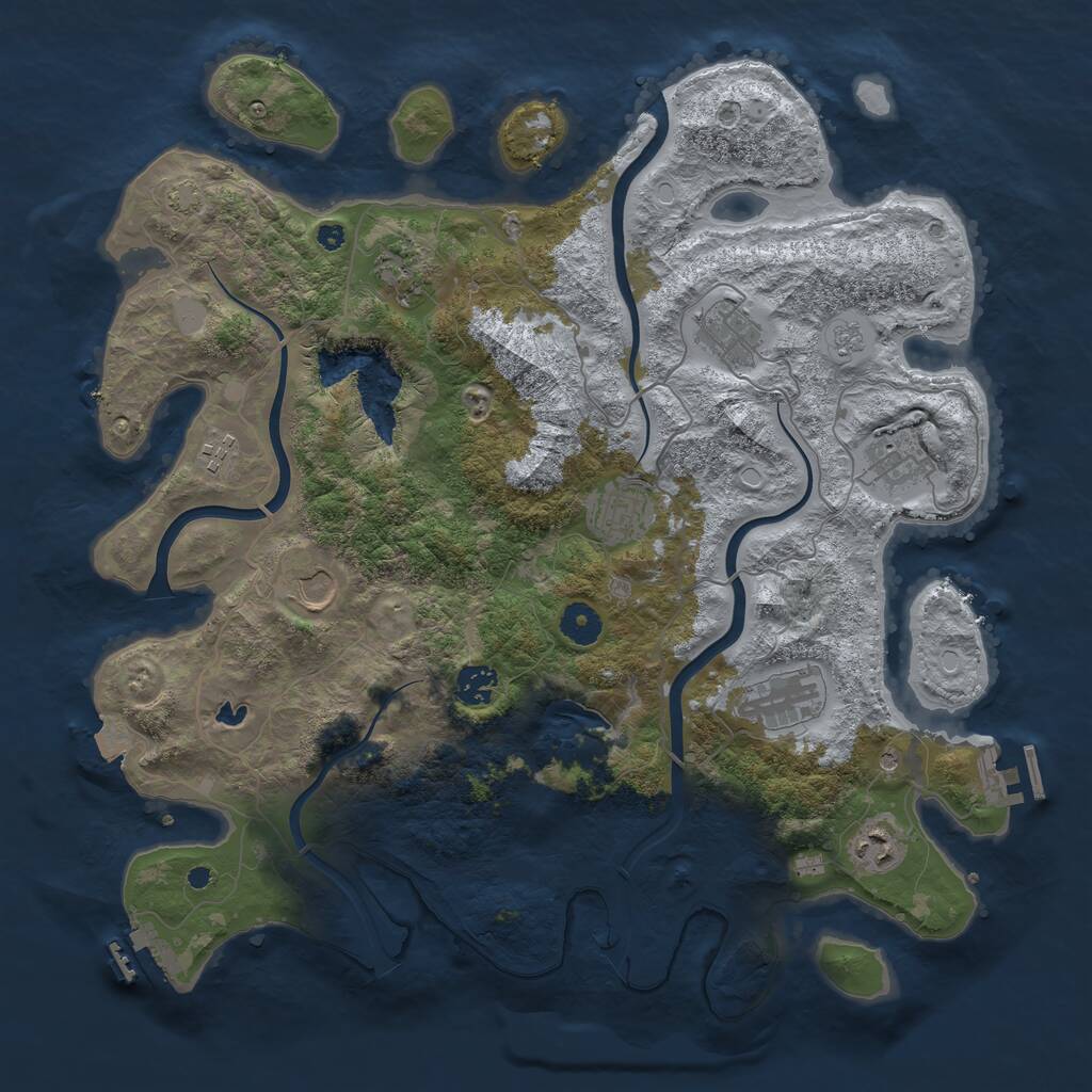 Rust Map: Procedural Map, Size: 4000, Seed: 515565212, 15 Monuments