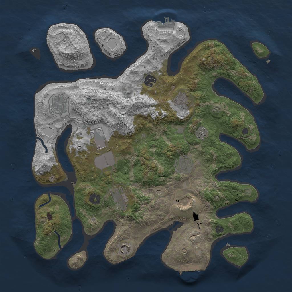Rust Map: Procedural Map, Size: 3800, Seed: 26665471, 20 Monuments