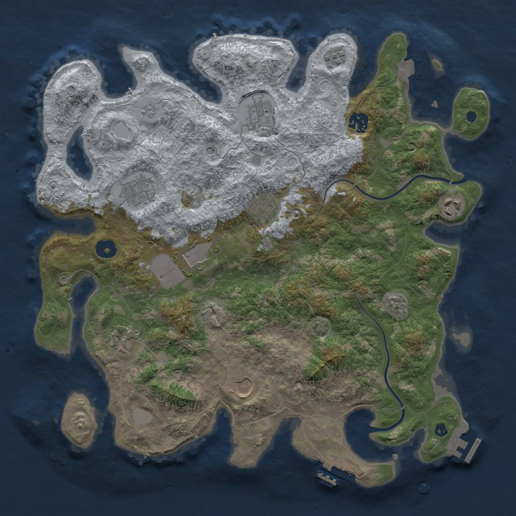 Rust Map: Procedural Map, Size: 3875, Seed: 265568303, 15 Monuments