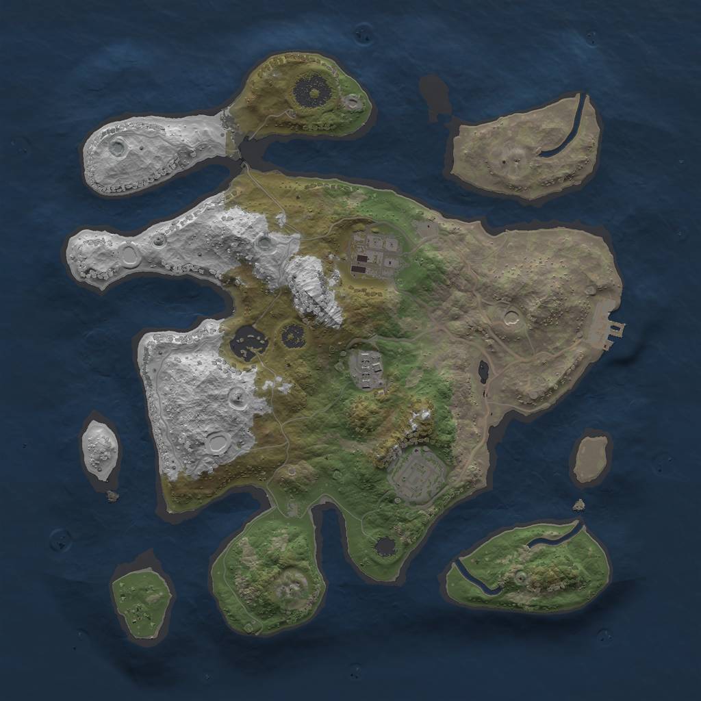 Rust Map: Procedural Map, Size: 3000, Seed: 67664960, 14 Monuments