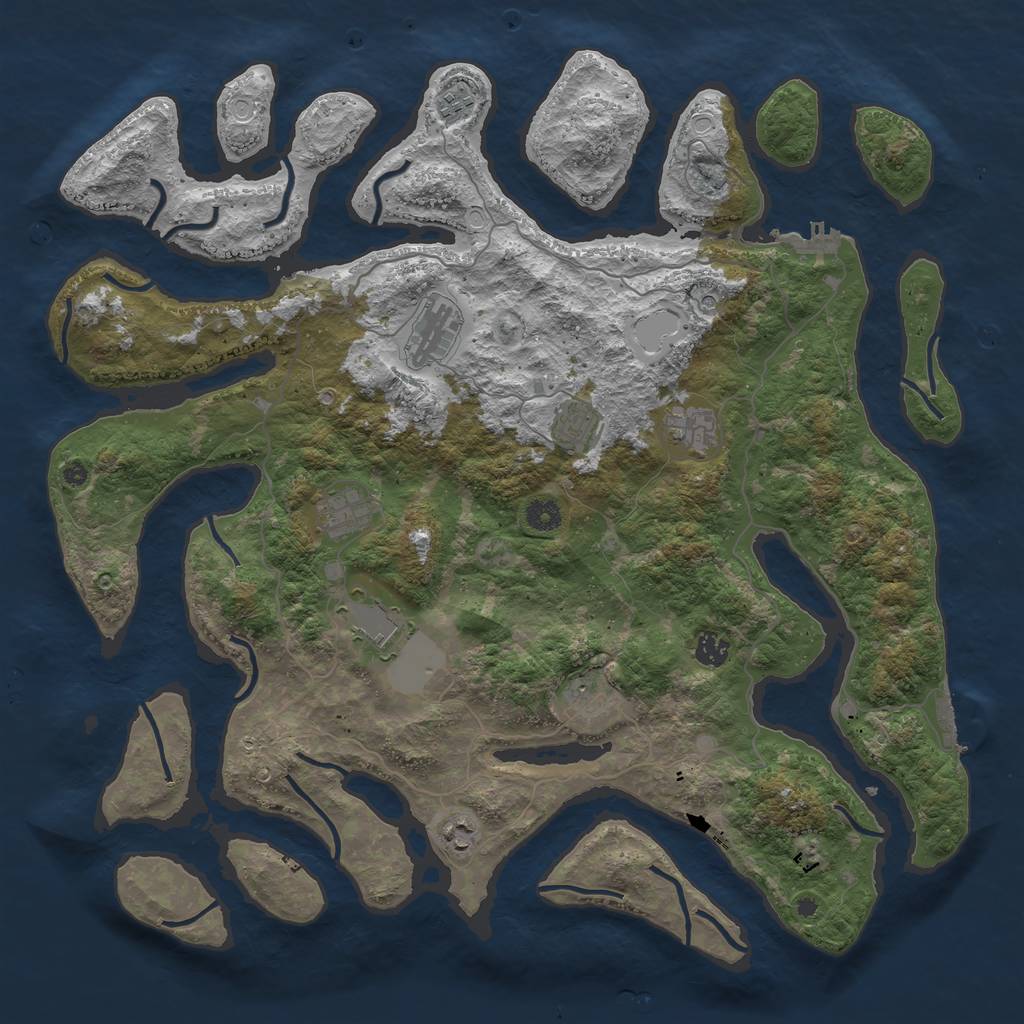 Rust Map: Procedural Map, Size: 4500, Seed: 831679071, 20 Monuments