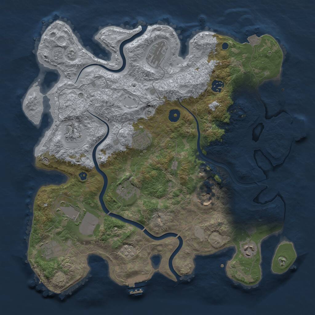 Rust Map: Procedural Map, Size: 3800, Seed: 20082016, 16 Monuments