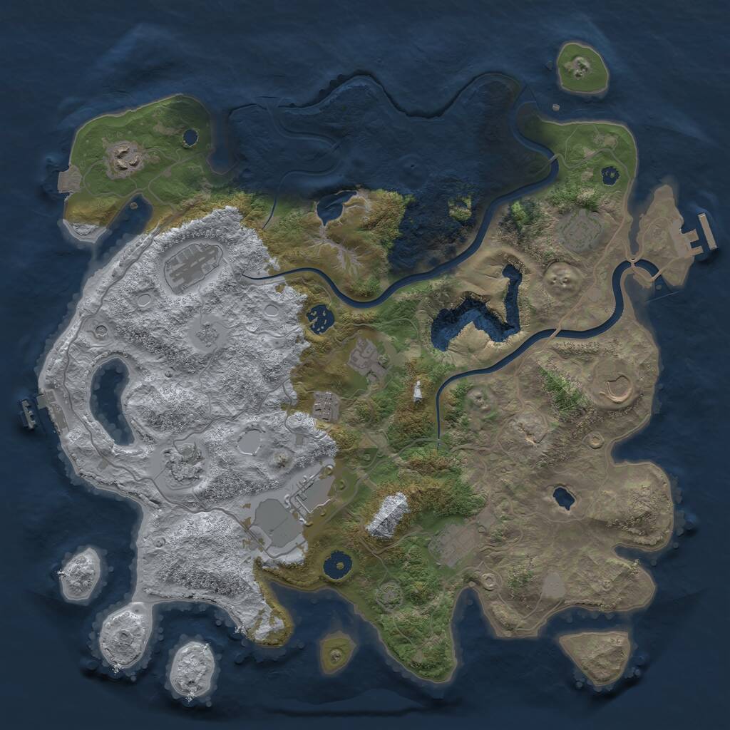 Rust Map: Procedural Map, Size: 4000, Seed: 546465054, 16 Monuments