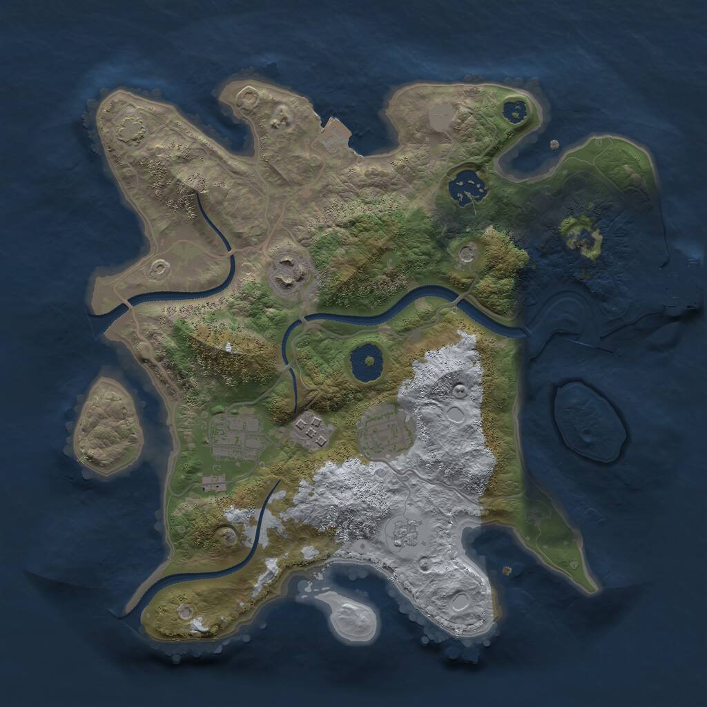 Rust Map: Procedural Map, Size: 3000, Seed: 1829347437, 10 Monuments