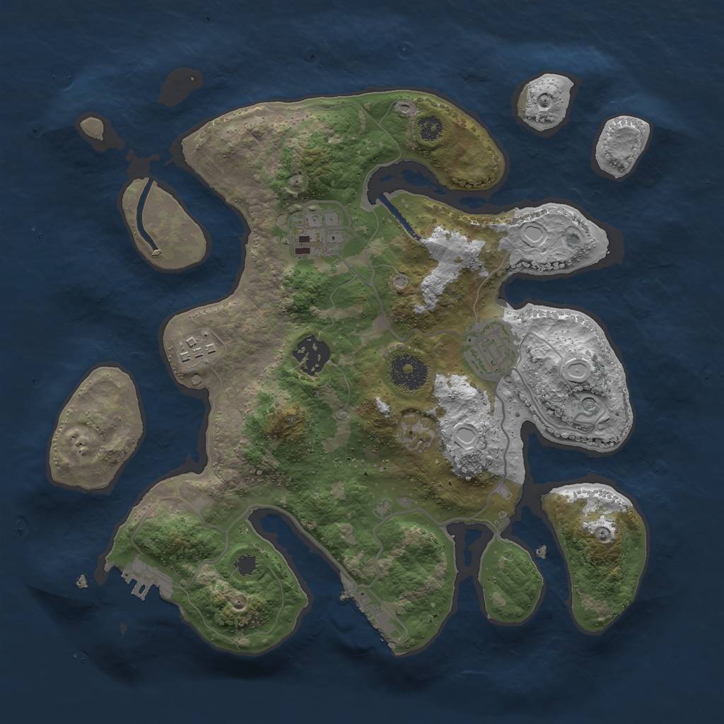 Rust Map: Procedural Map, Size: 3000, Seed: 1297, 15 Monuments