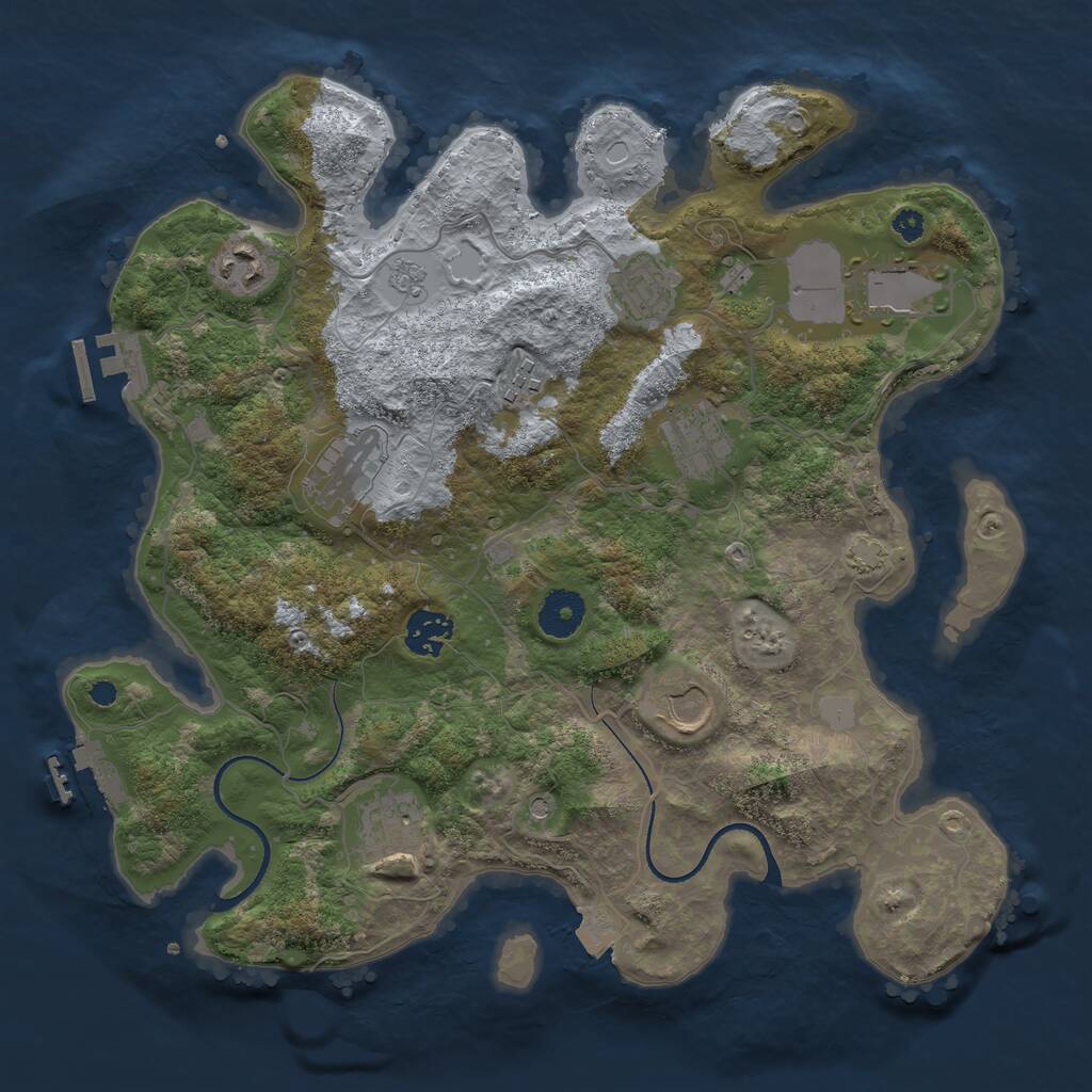 Rust Map: Procedural Map, Size: 3500, Seed: 545545, 15 Monuments