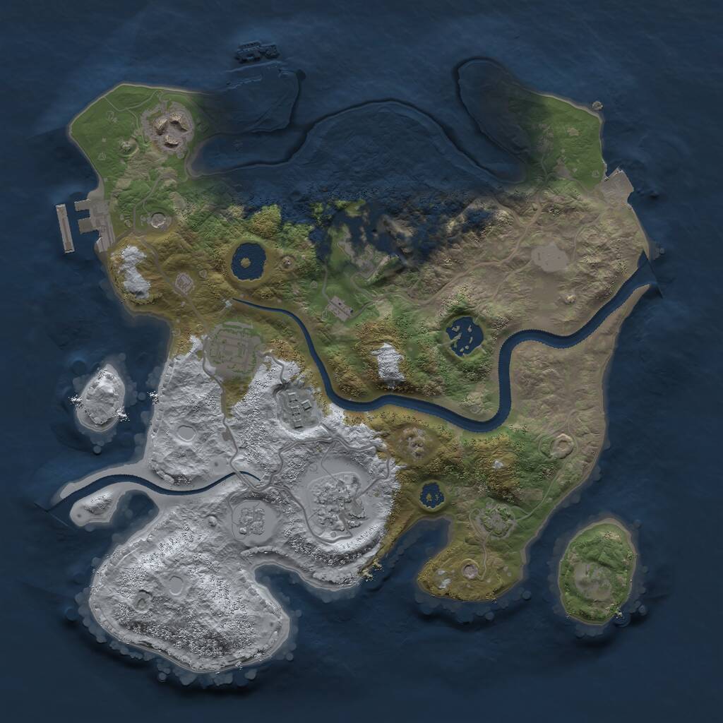Rust Map: Procedural Map, Size: 3000, Seed: 191984, 12 Monuments