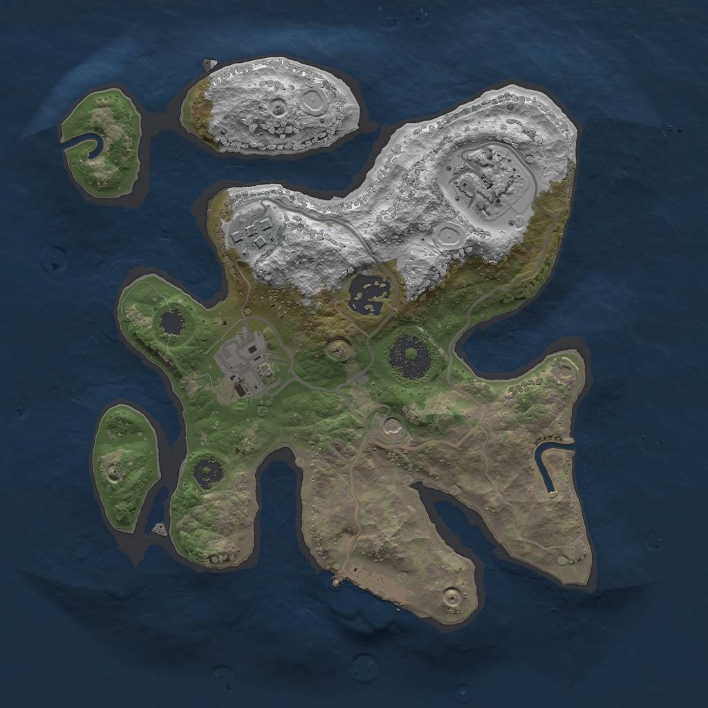 Rust Map: Procedural Map, Size: 2500, Seed: 25357, 14 Monuments