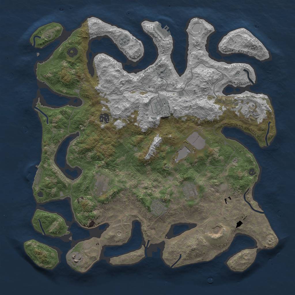 Rust Map: Procedural Map, Size: 4250, Seed: 4885994, 21 Monuments