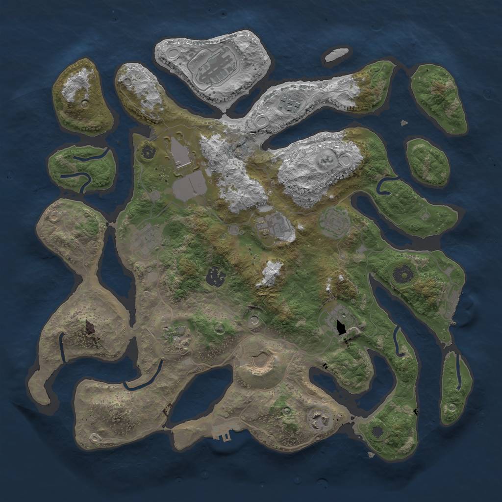 Rust Map: Procedural Map, Size: 3850, Seed: 906831836, 22 Monuments