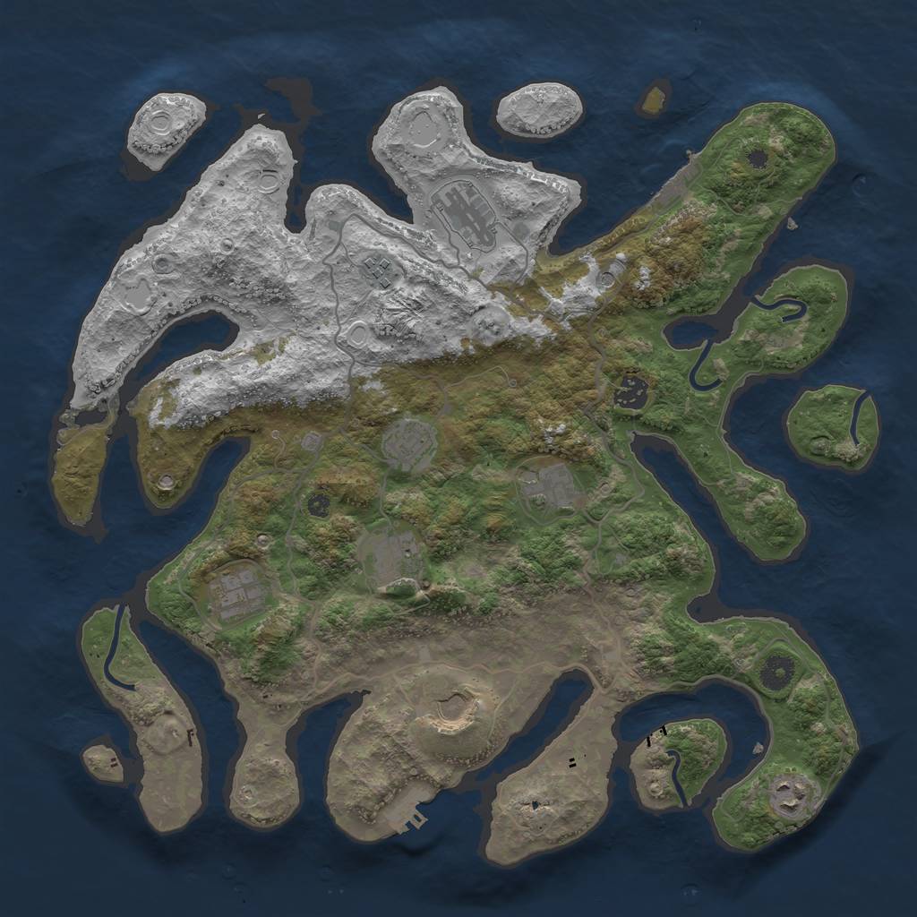 Rust Map: Procedural Map, Size: 4000, Seed: 643636346, 20 Monuments