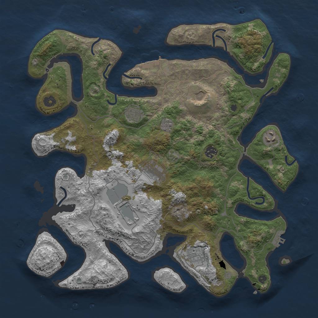 Rust Map: Procedural Map, Size: 4000, Seed: 45436, 19 Monuments