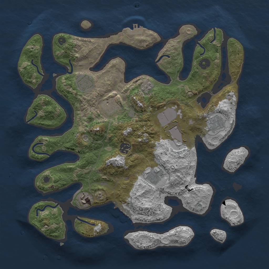 Rust Map: Procedural Map, Size: 3650, Seed: 2452, 19 Monuments