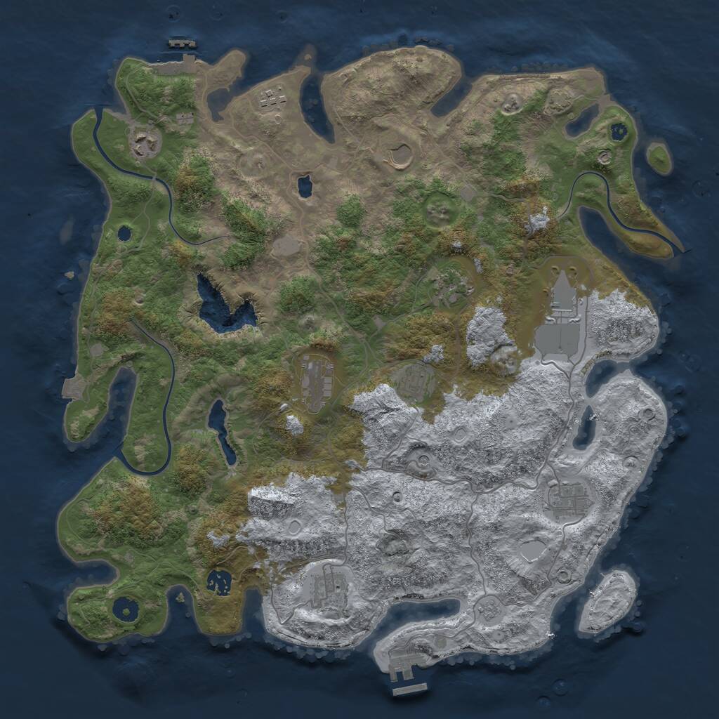 Rust Map: Procedural Map, Size: 4200, Seed: 314, 16 Monuments