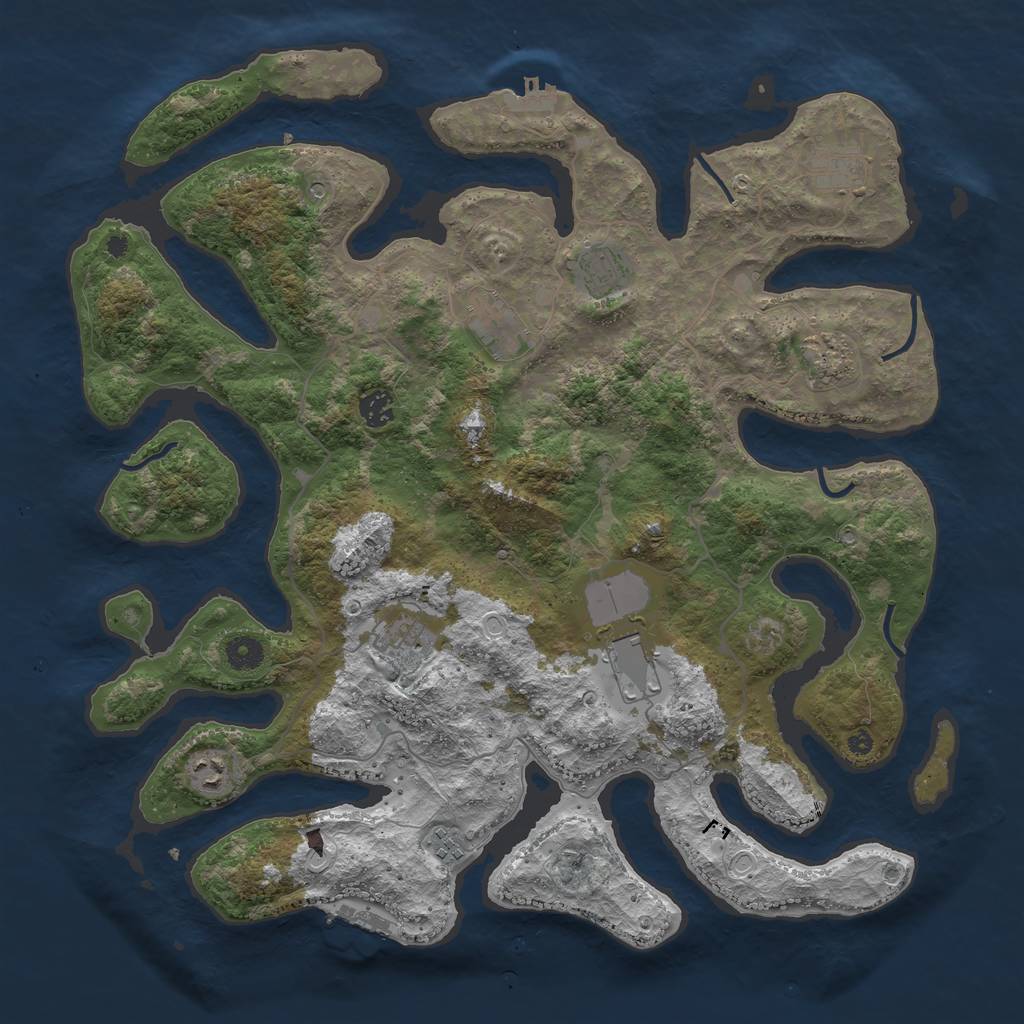 Rust Map: Procedural Map, Size: 4250, Seed: 660492, 20 Monuments