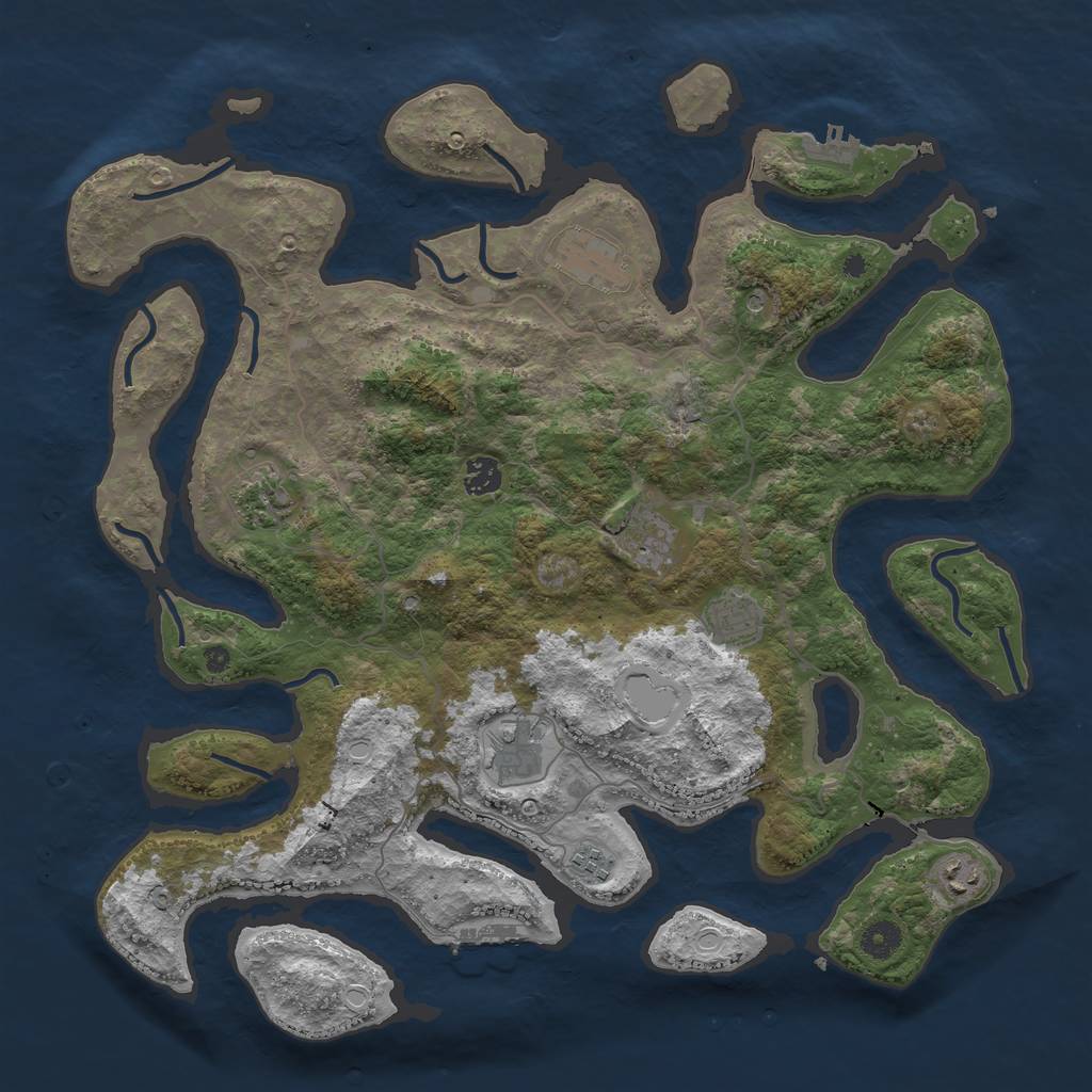 Rust Map: Procedural Map, Size: 4200, Seed: 78456, 19 Monuments