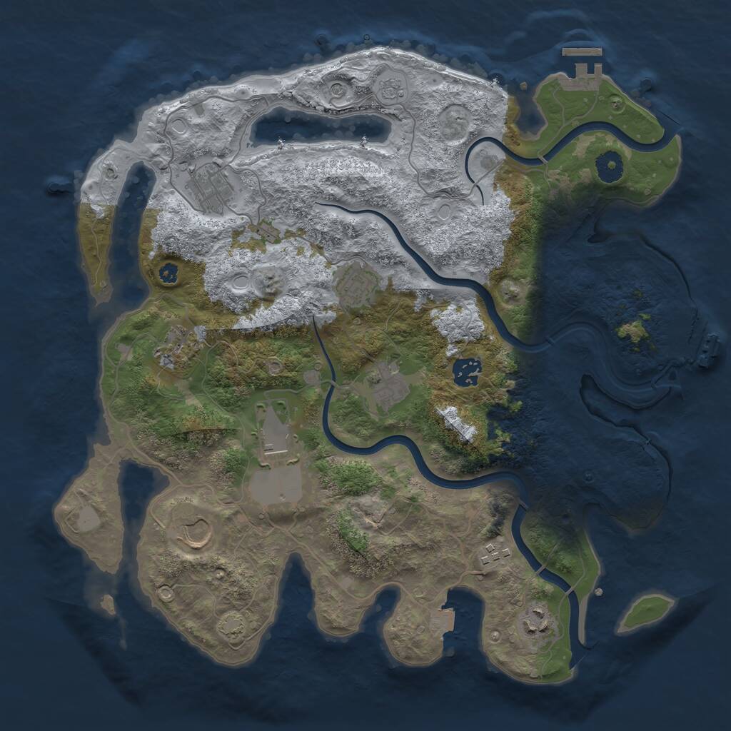 Rust Map: Procedural Map, Size: 3700, Seed: 303011332, 15 Monuments