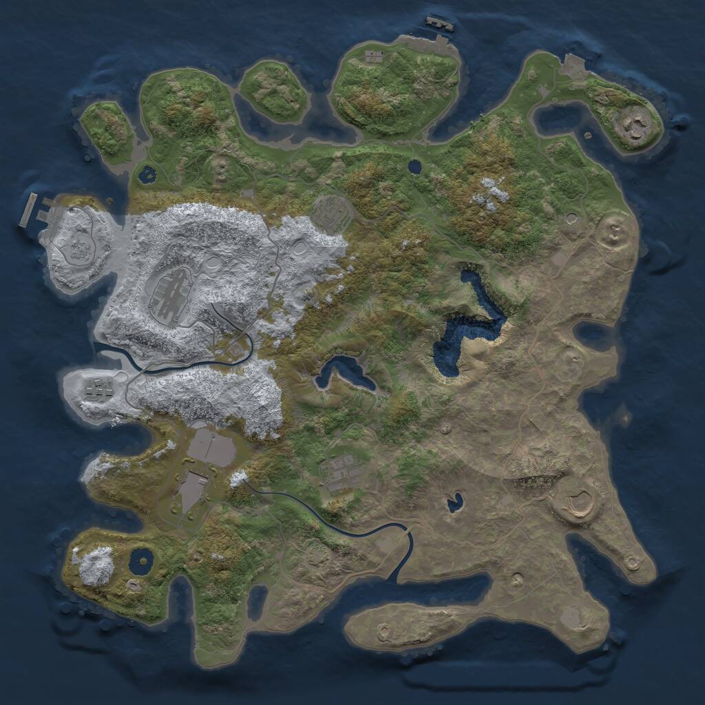 Rust Map: Procedural Map, Size: 4000, Seed: 5898, 13 Monuments