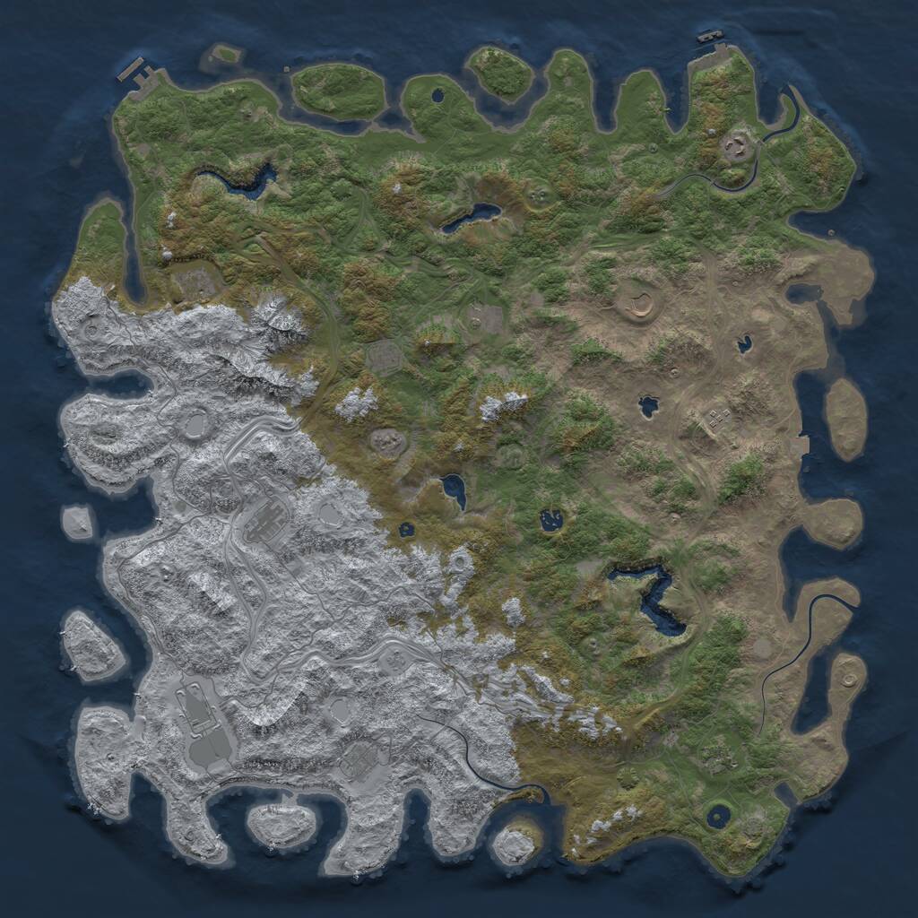 Rust Map: Procedural Map, Size: 5891, Seed: 460356767, 17 Monuments