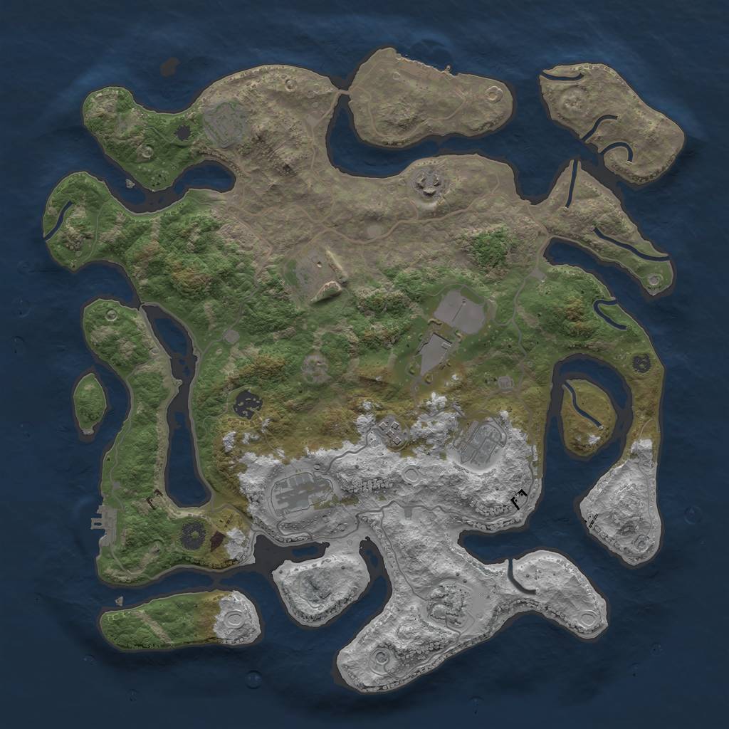 Rust Map: Procedural Map, Size: 4000, Seed: 41675135, 20 Monuments