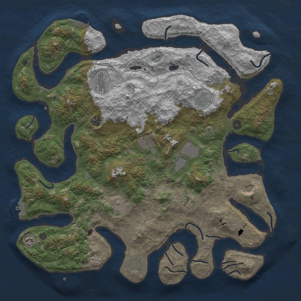 Rust Map: Procedural Map, Size: 4750, Seed: 583809332, 22 Monuments