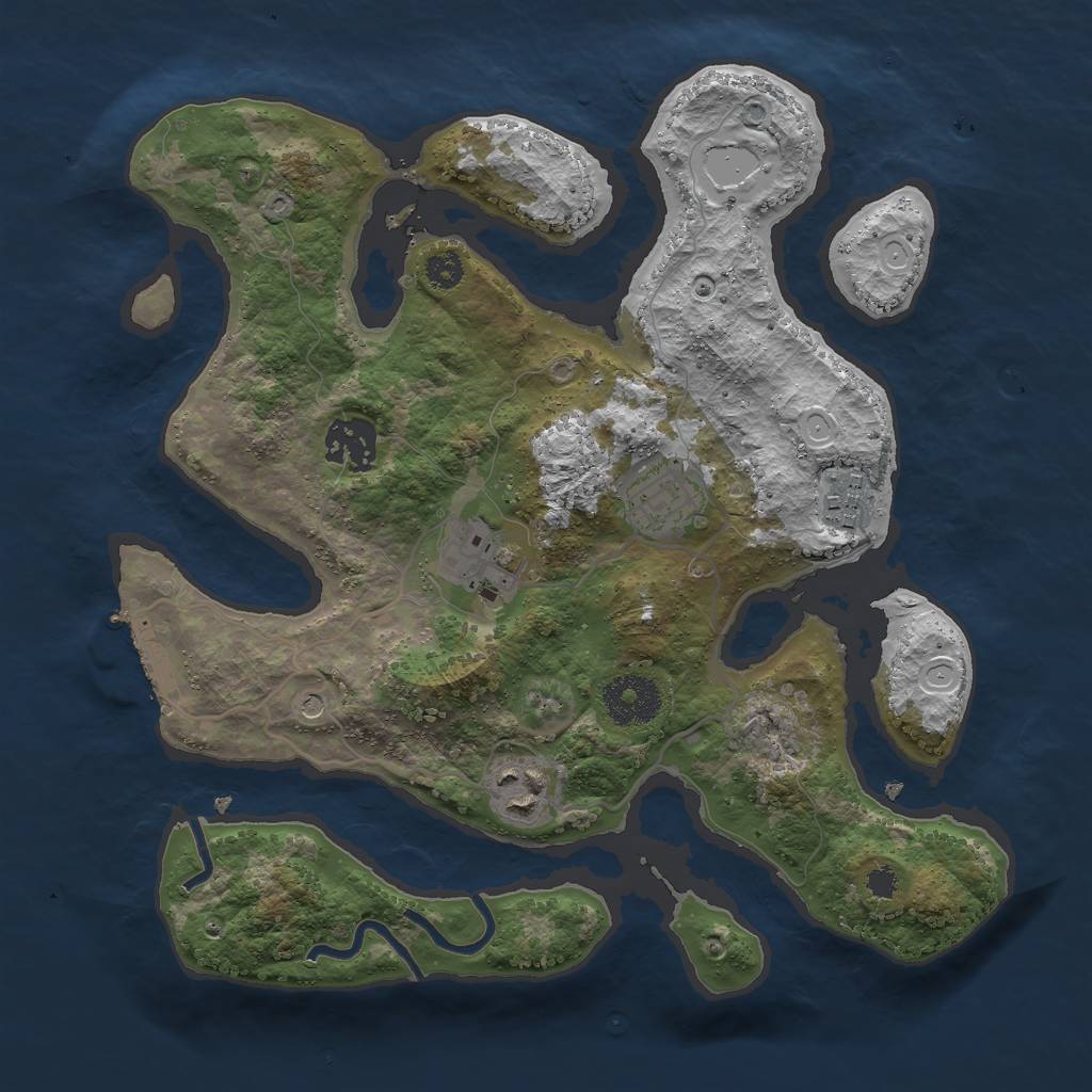 Rust Map: Procedural Map, Size: 3000, Seed: 1713427072, 15 Monuments