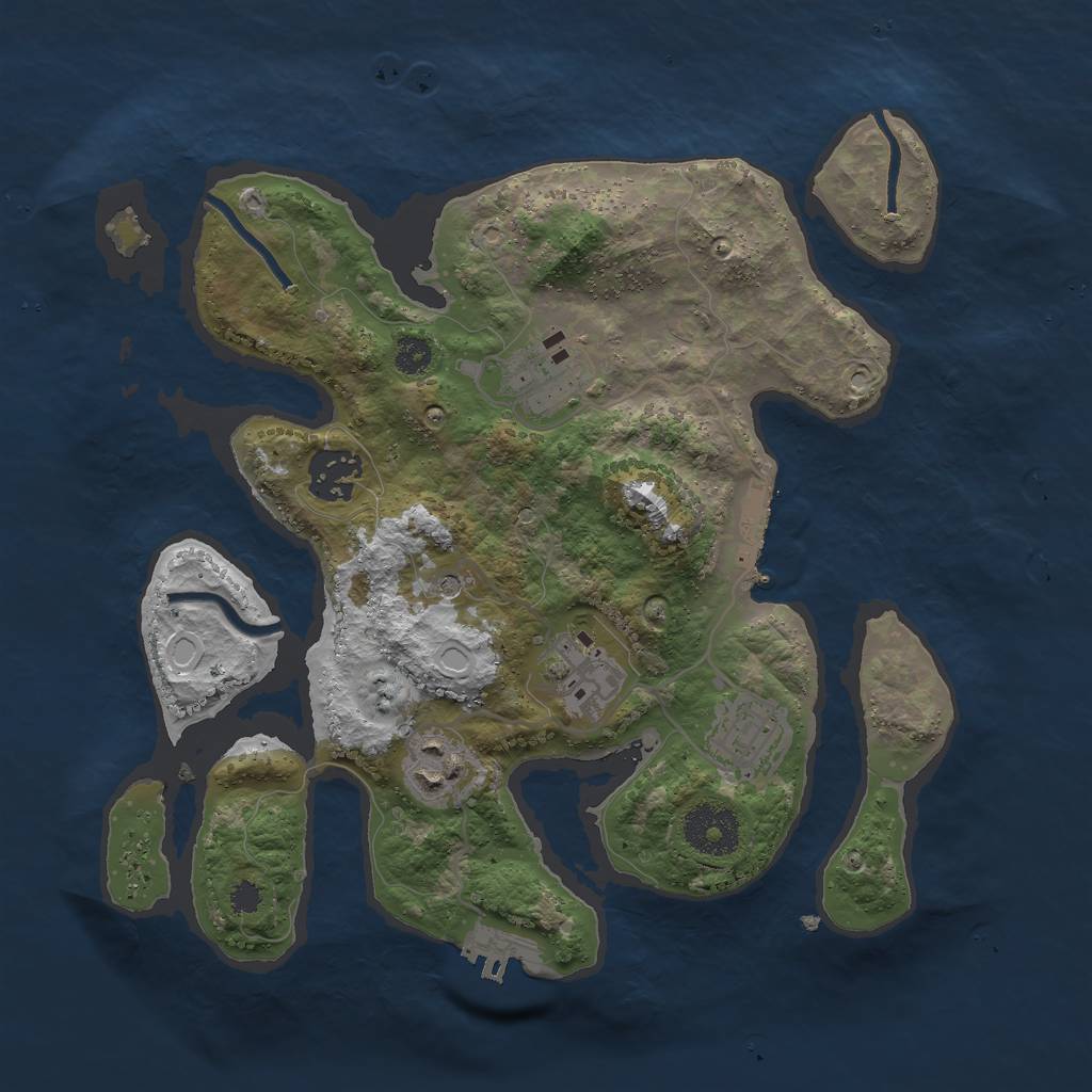 Rust Map: Procedural Map, Size: 3000, Seed: 571922198, 16 Monuments
