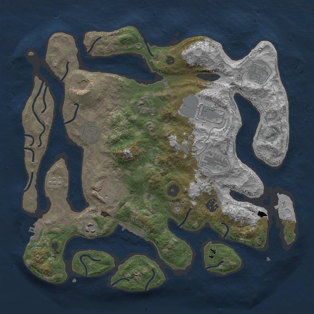 Rust Map: Procedural Map, Size: 3850, Seed: 1118961450, 21 Monuments