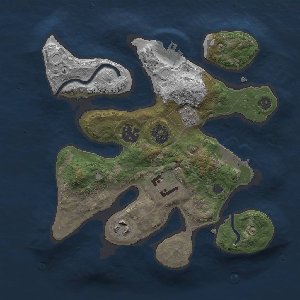 Rust Map: Procedural Map, Size: 2500, Seed: 173787, 14 Monuments