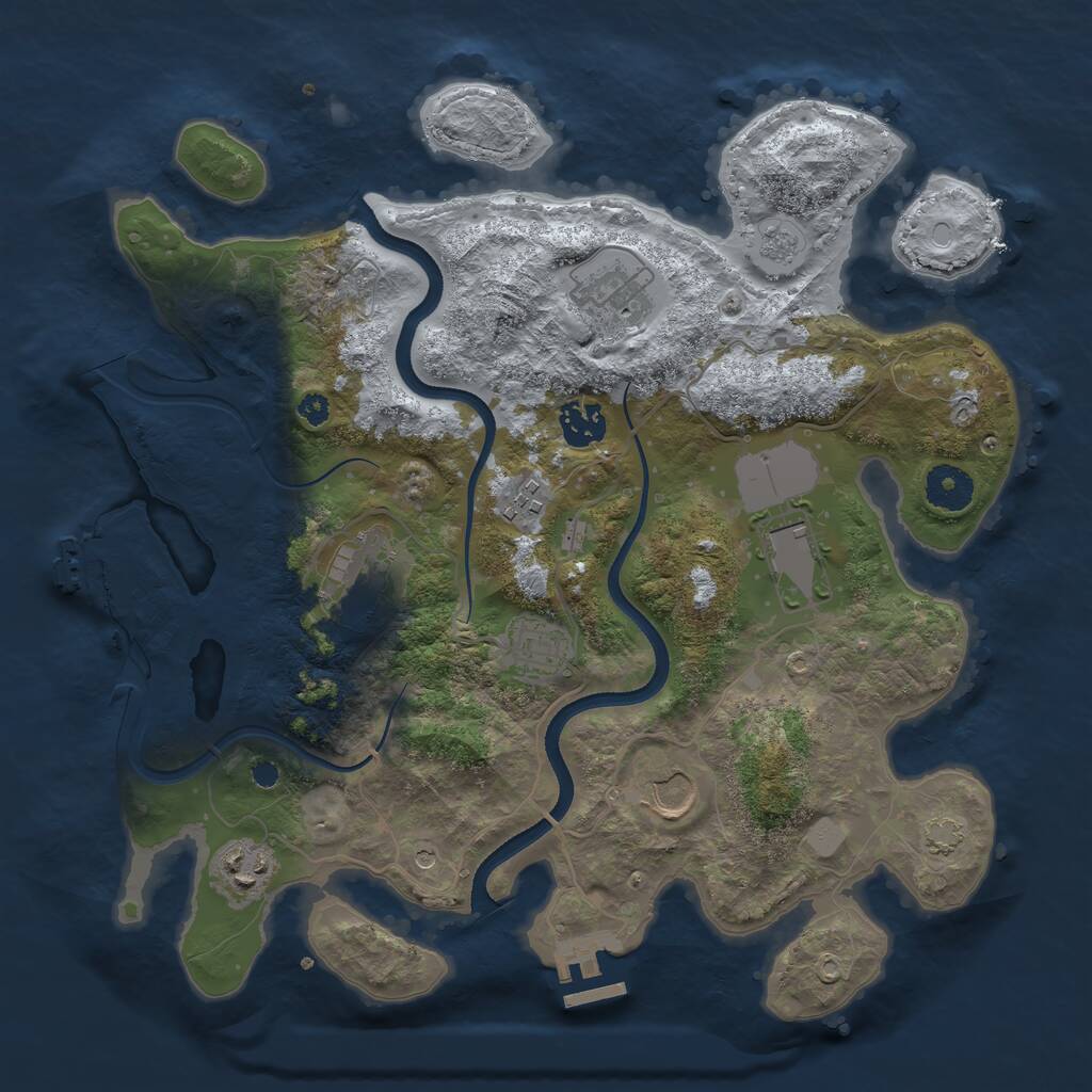 Rust Map: Procedural Map, Size: 3500, Seed: 79136172, 14 Monuments