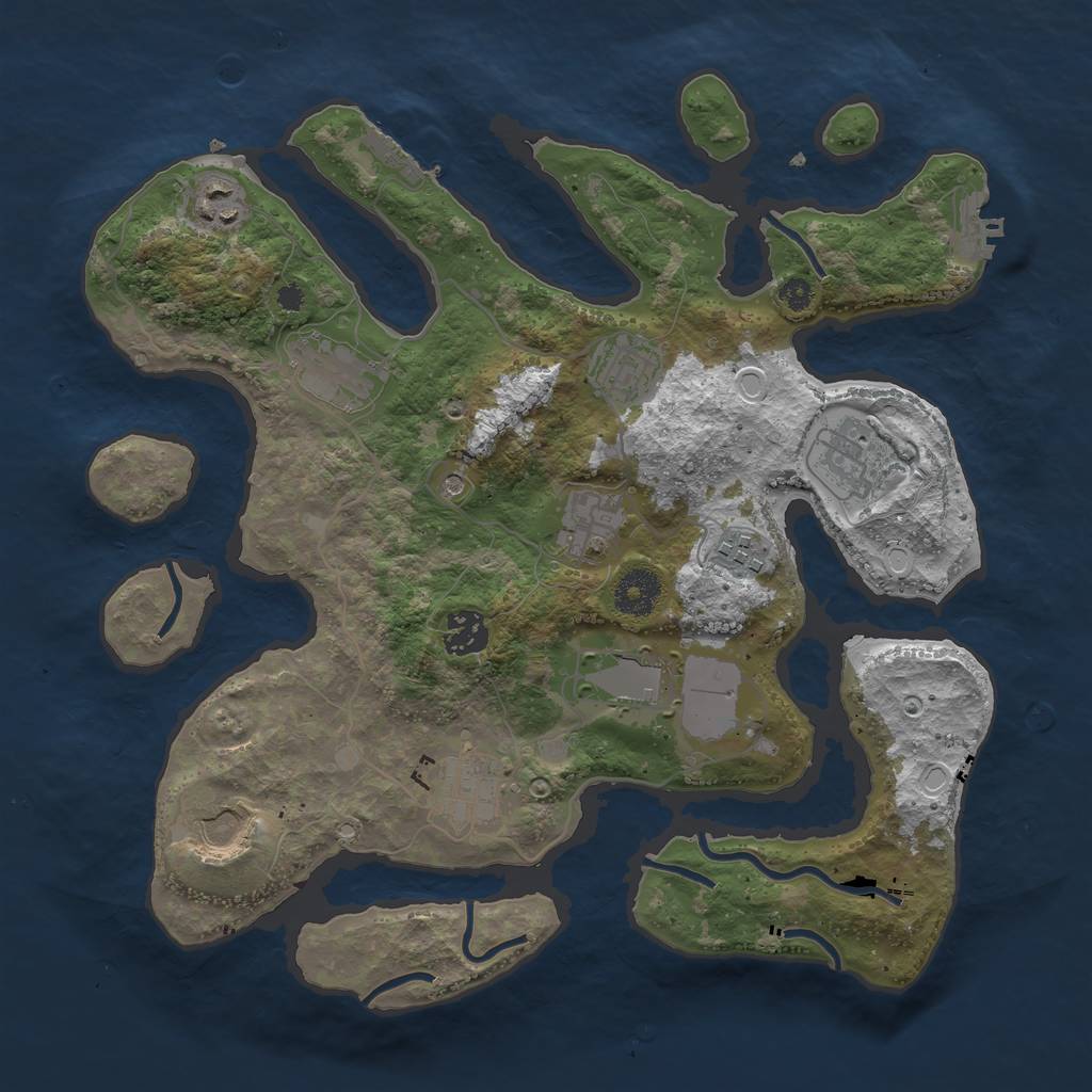 Rust Map: Procedural Map, Size: 3500, Seed: 8812, 21 Monuments