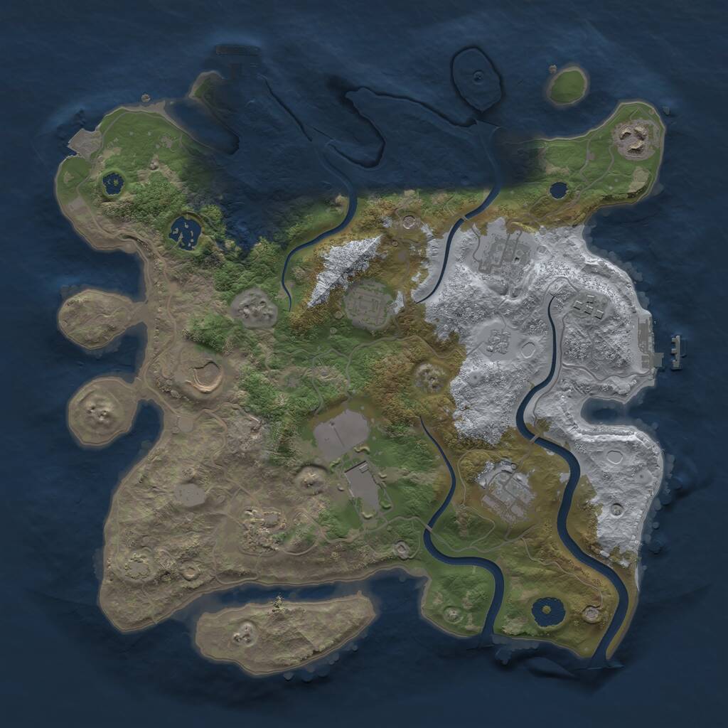 Rust Map: Procedural Map, Size: 3500, Seed: 8812, 15 Monuments