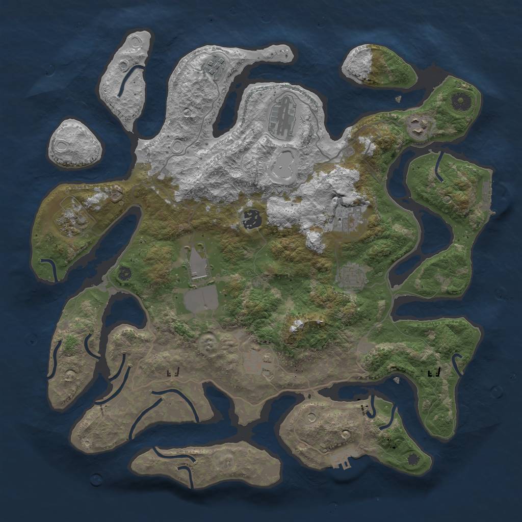 Rust Map: Procedural Map, Size: 4000, Seed: 5354812, 20 Monuments