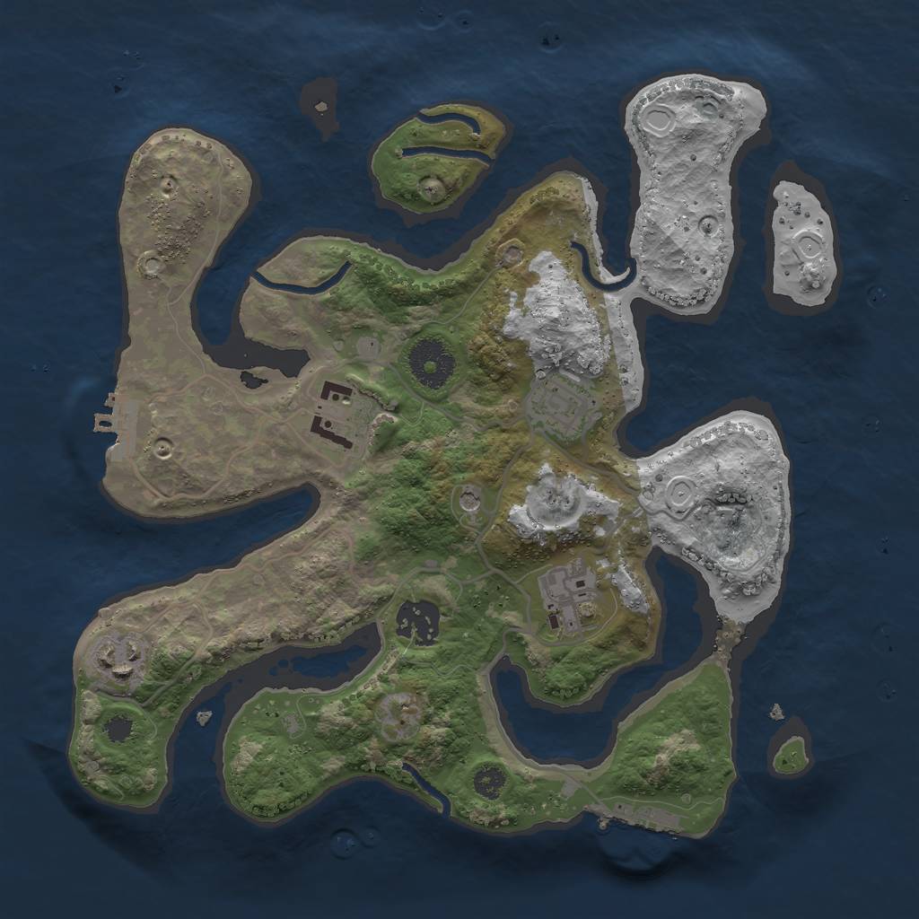 Rust Map: Procedural Map, Size: 3000, Seed: 881754744, 16 Monuments