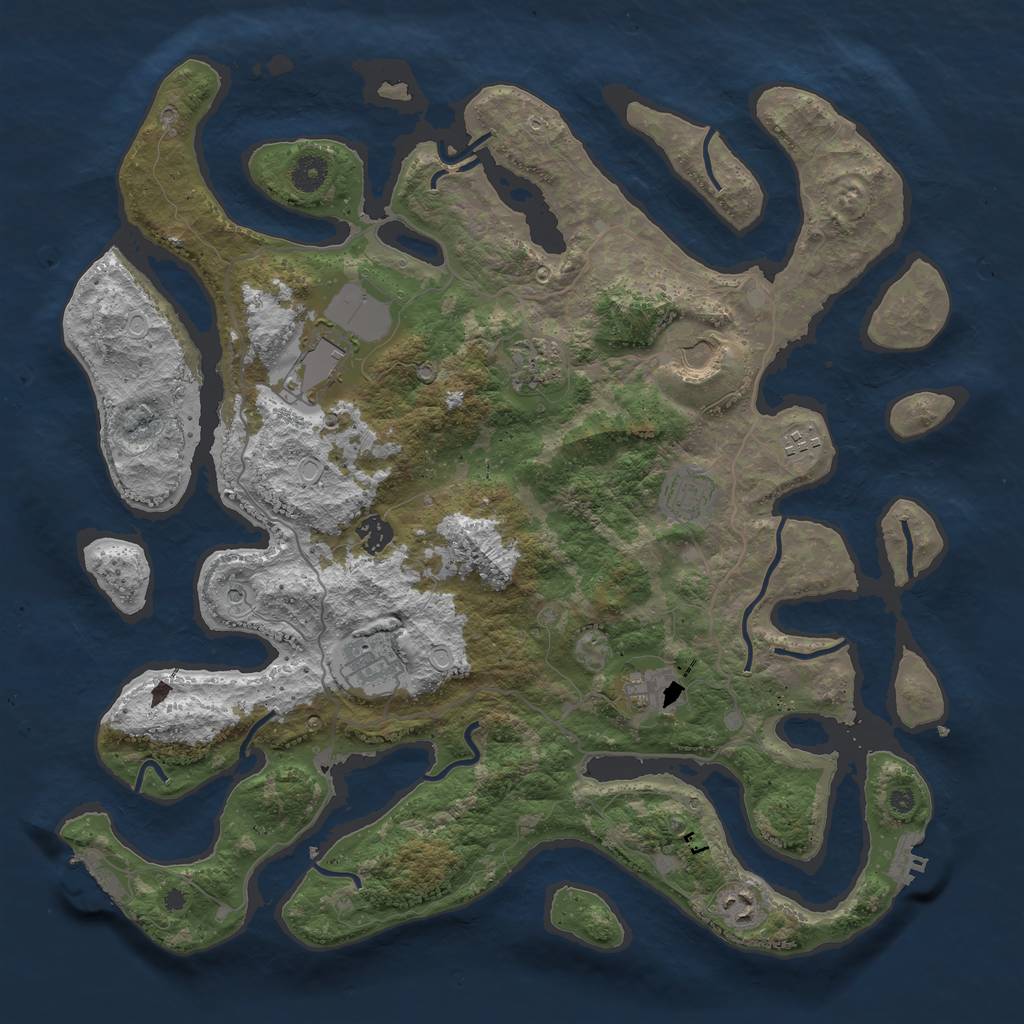 Rust Map: Procedural Map, Size: 4250, Seed: 377111, 20 Monuments