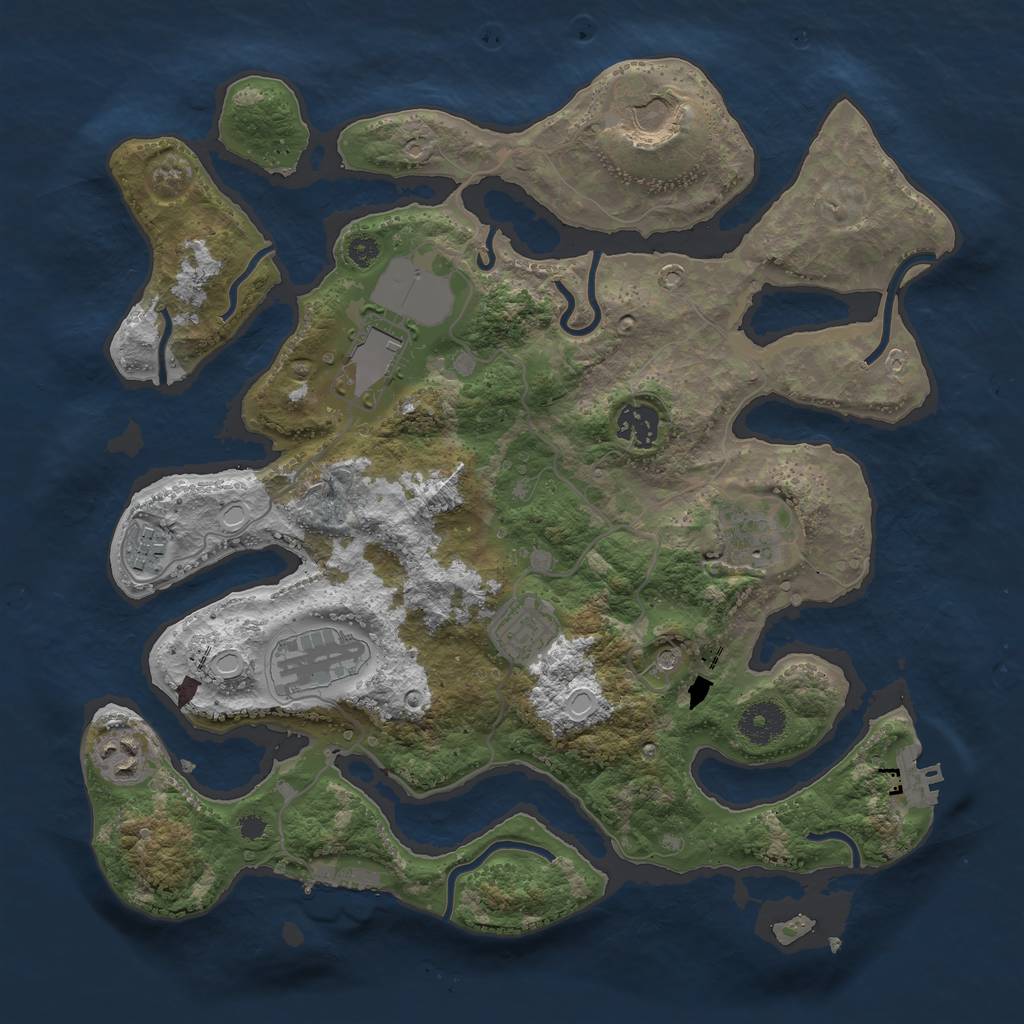 Rust Map: Procedural Map, Size: 3500, Seed: 22547541, 19 Monuments