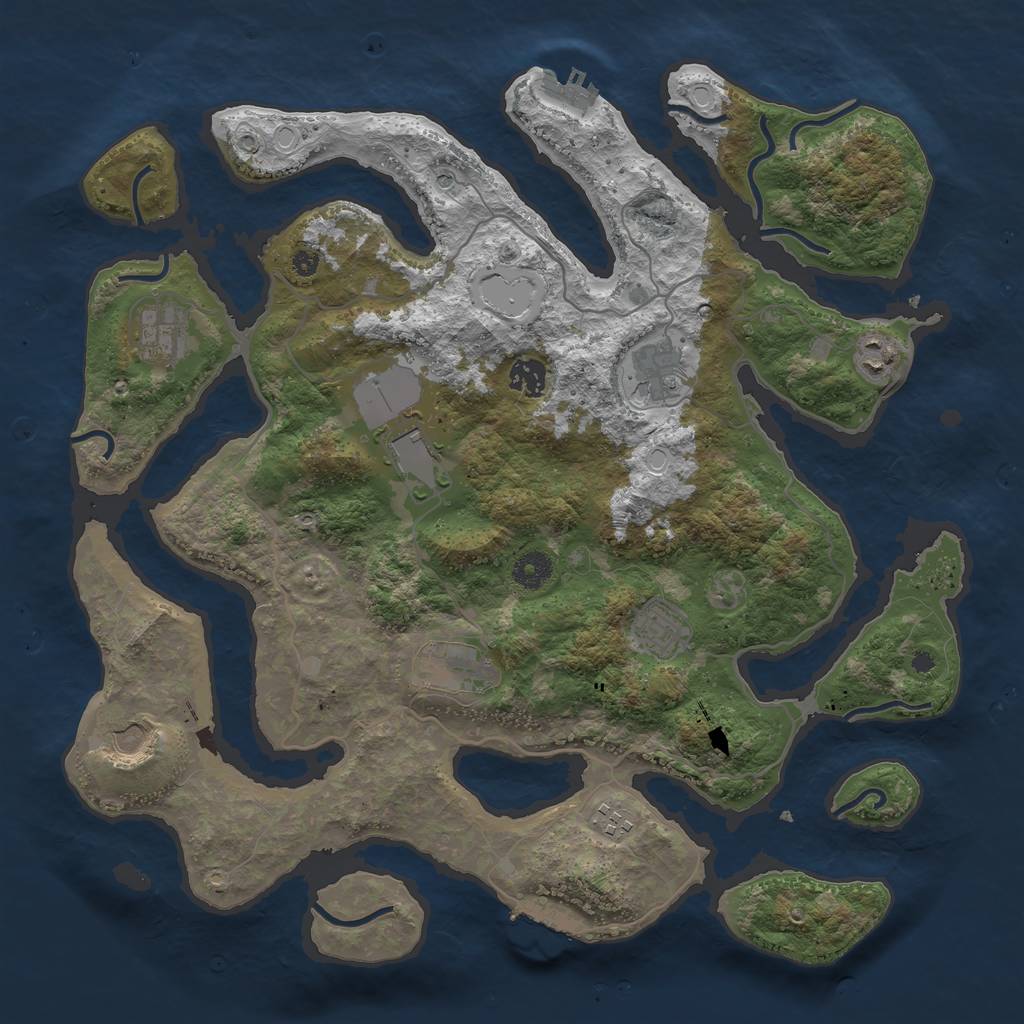 Rust Map: Procedural Map, Size: 4000, Seed: 552013866, 20 Monuments