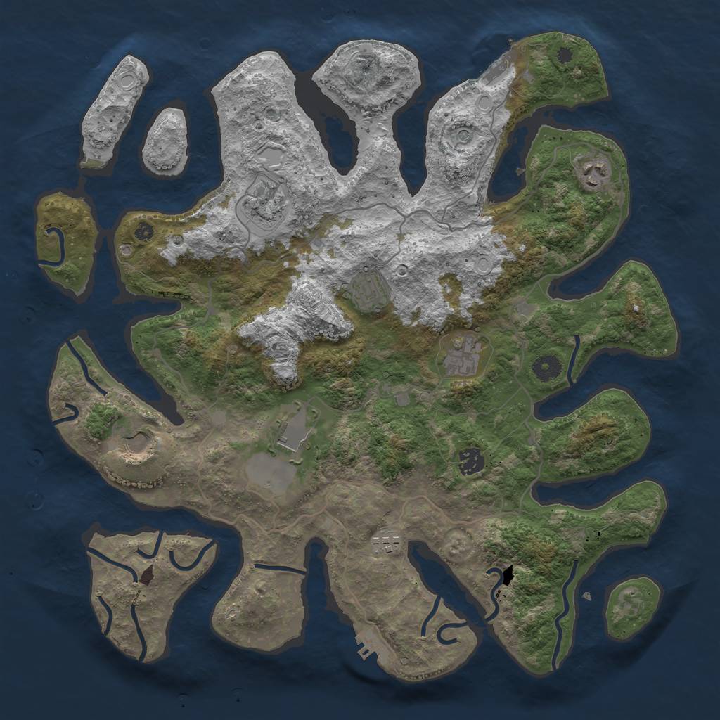 Rust Map: Procedural Map, Size: 4000, Seed: 30881, 19 Monuments