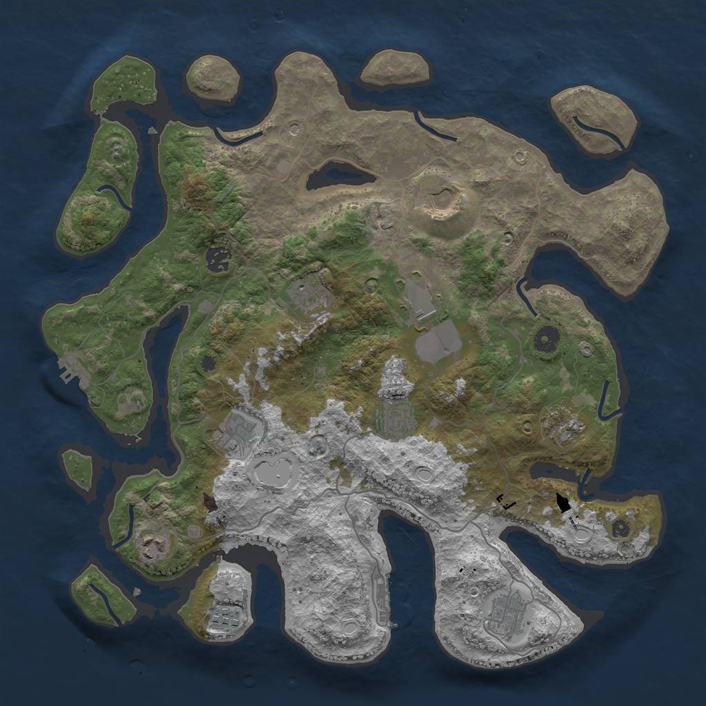 Rust Map: Procedural Map, Size: 4000, Seed: 29764255, 21 Monuments