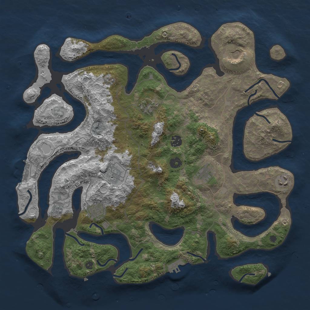 Rust Map: Procedural Map, Size: 4000, Seed: 79605308, 19 Monuments