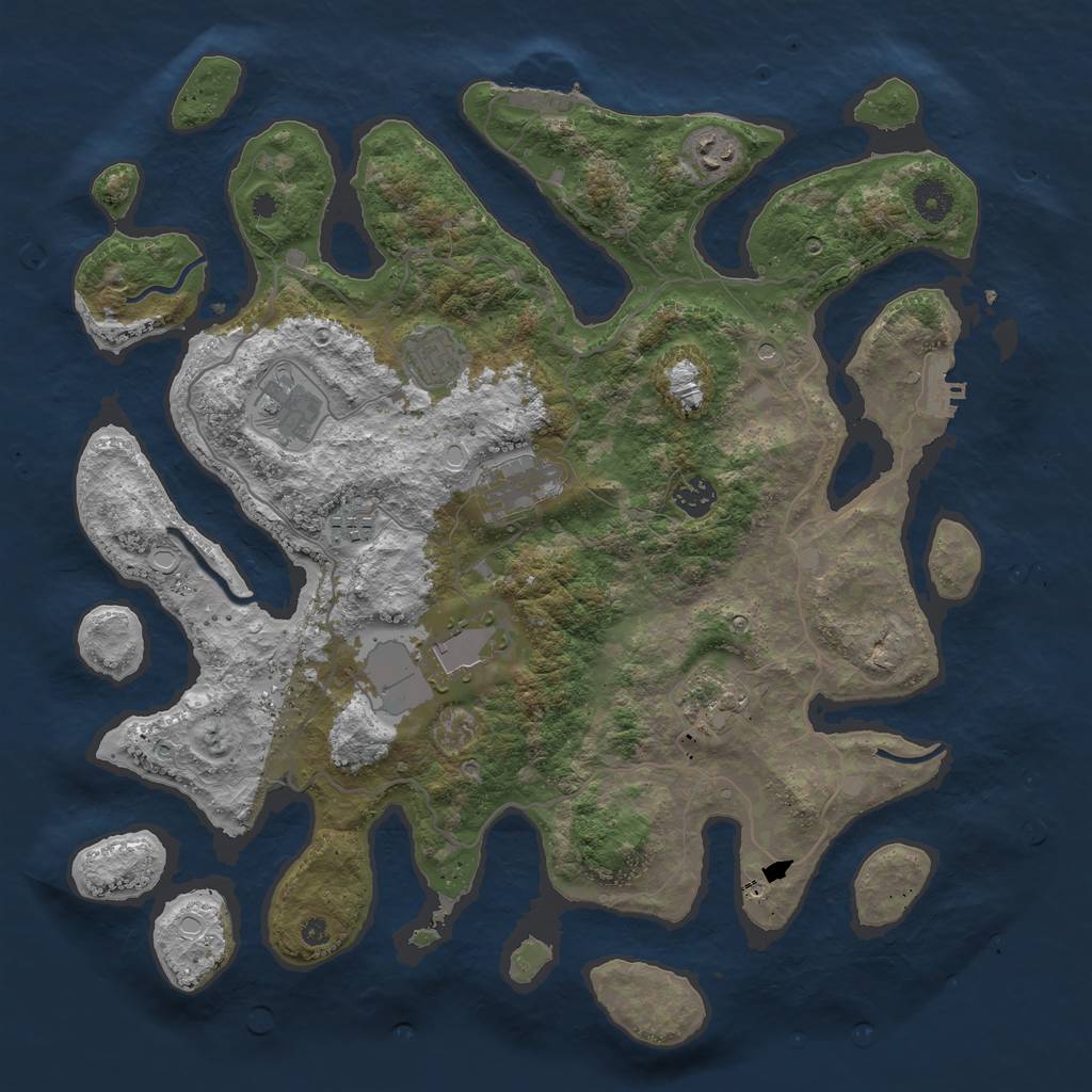 Rust Map: Procedural Map, Size: 4000, Seed: 2118929220, 19 Monuments