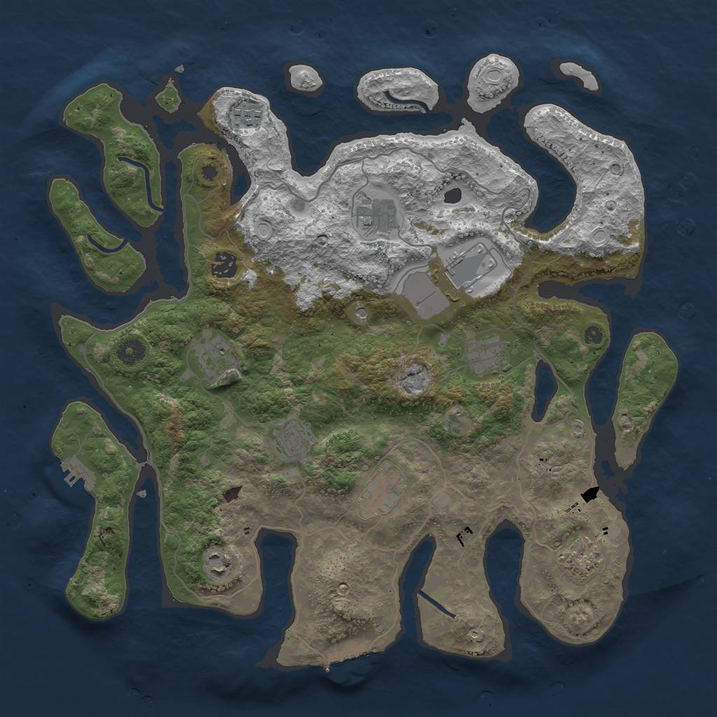 Rust Map: Procedural Map, Size: 4000, Seed: 796912, 21 Monuments