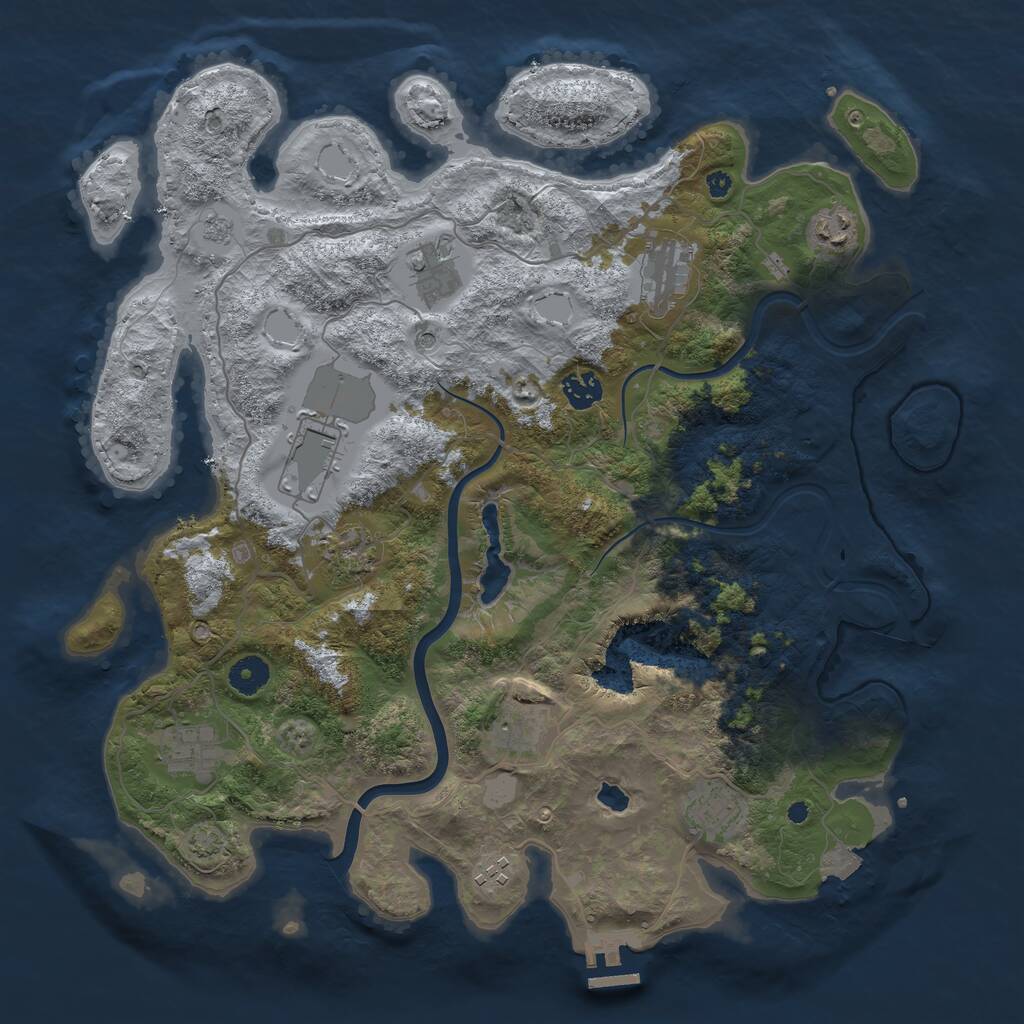 Rust Map: Procedural Map, Size: 4000, Seed: 2008202101, 15 Monuments