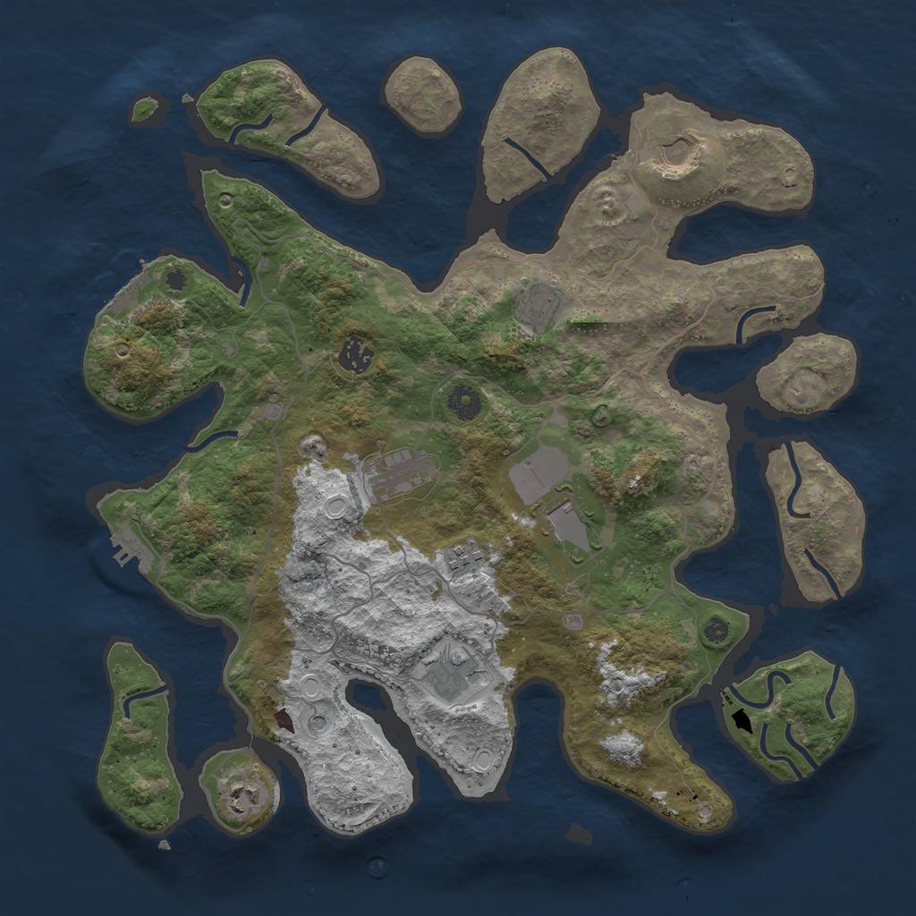 Rust Map: Procedural Map, Size: 4000, Seed: 286674, 19 Monuments