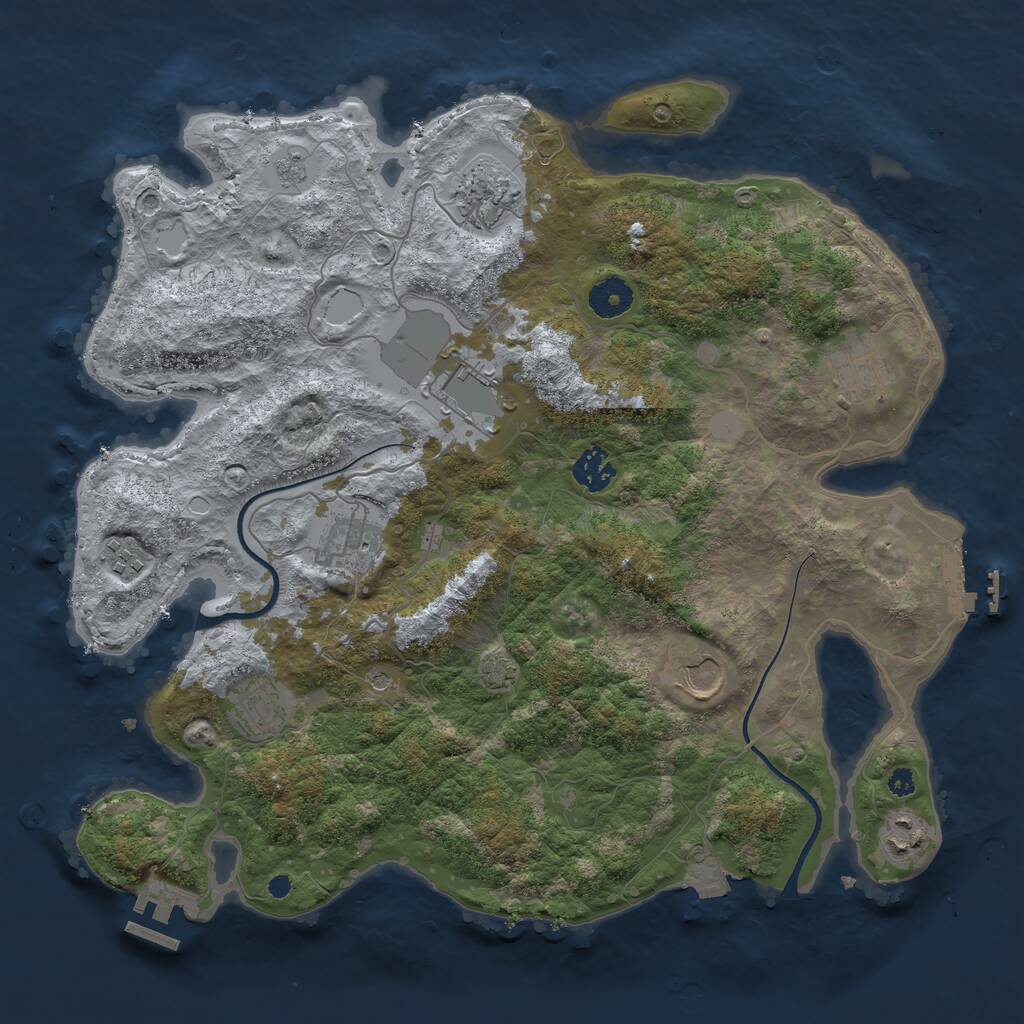 Rust Map: Procedural Map, Size: 3700, Seed: 126285925, 15 Monuments