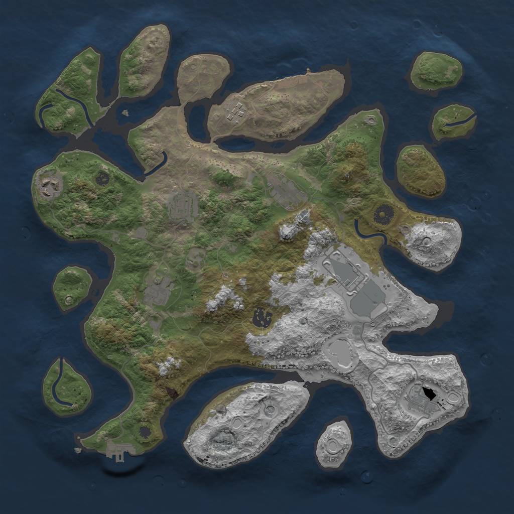 Rust Map: Procedural Map, Size: 3822, Seed: 15433587, 19 Monuments